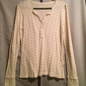 Sonoma Life + Style Long Sleeve Polka Dot Shirt